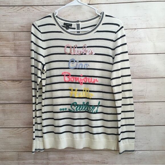 TALBOTS “HELLO” SEQUIN SWEATER‎ - Picture 1 of 7